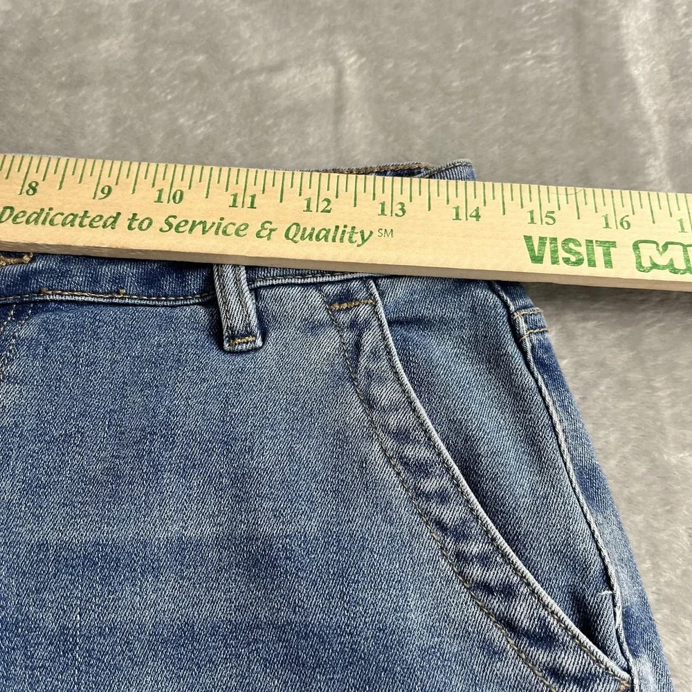 Mica Denim Jeans Womens 27 Blue Medium Wash High‎ Rise Wide Leg Cargo 27x28.5